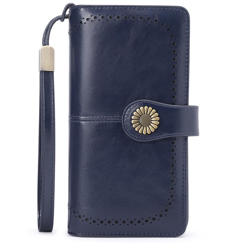 SENDEFN Wallets for Women Leather Credit Card Holder with RFID Blocking Large Capacity Wristlet - Image 2